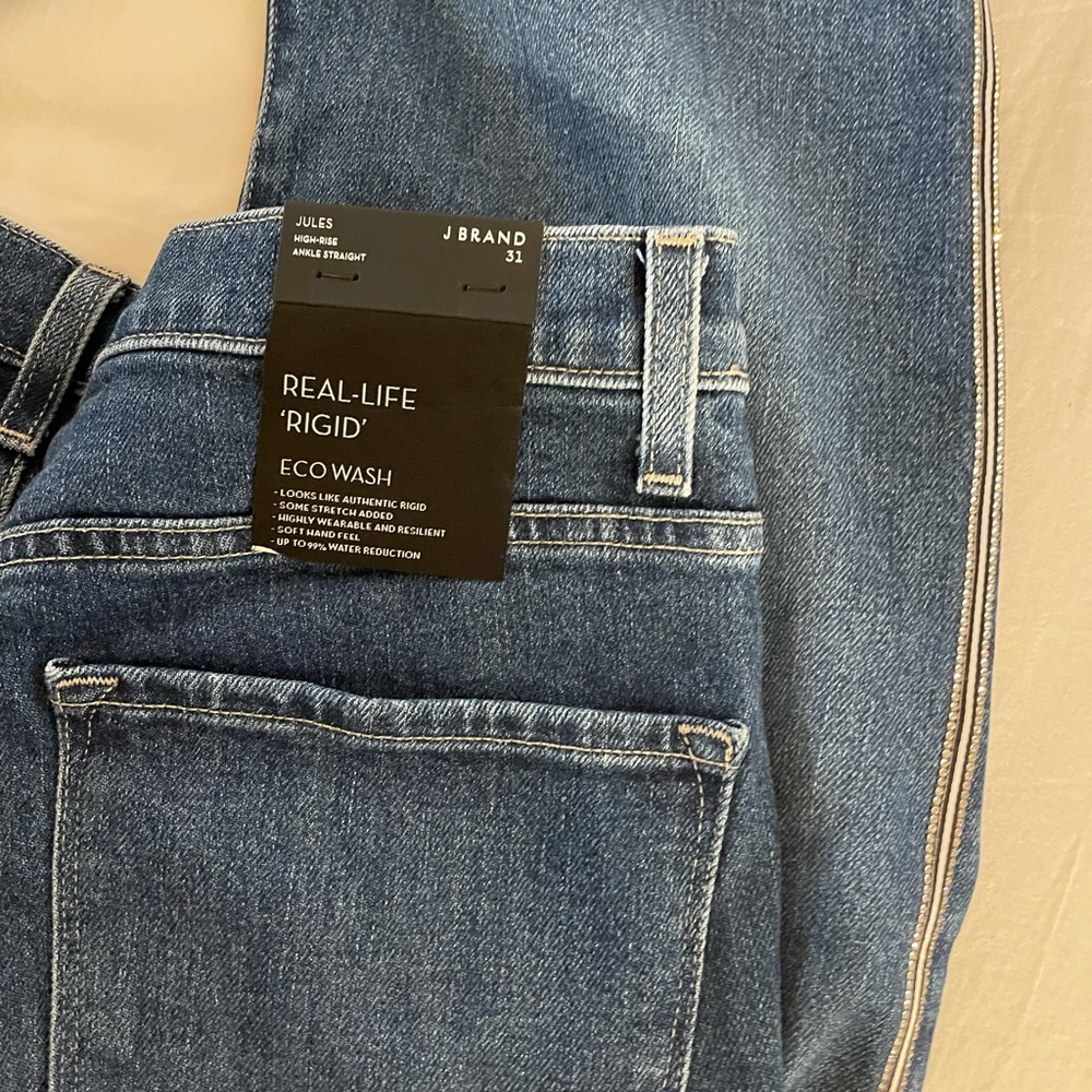 J Brand Jules ankle straight with tuxedo stripe - Picture 2 of 3